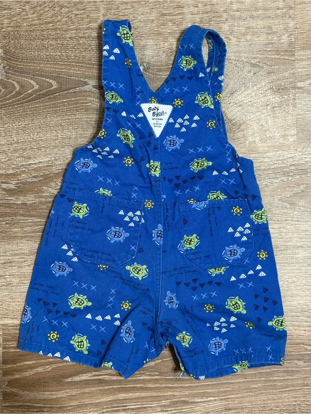 Vintage OshKosh B’Gosh Rare Turtle Print Overalls 18M